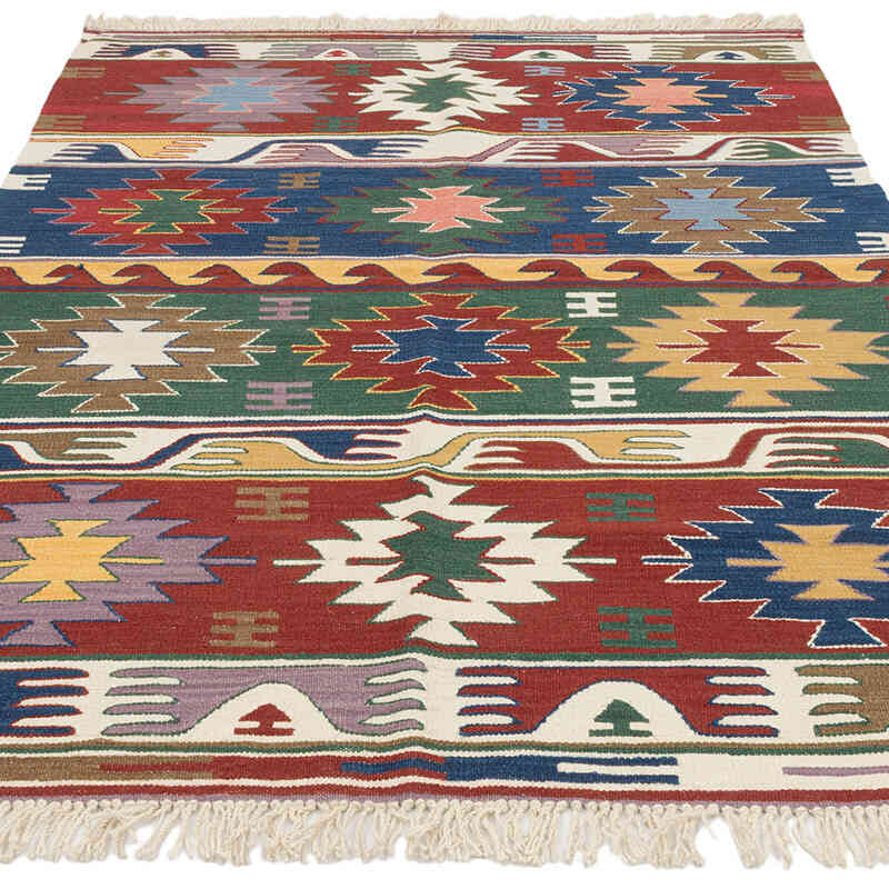 New Handwoven Turkish Kilim Rug - 4' 1" x 6' 1" (49" x 73") - K0072853