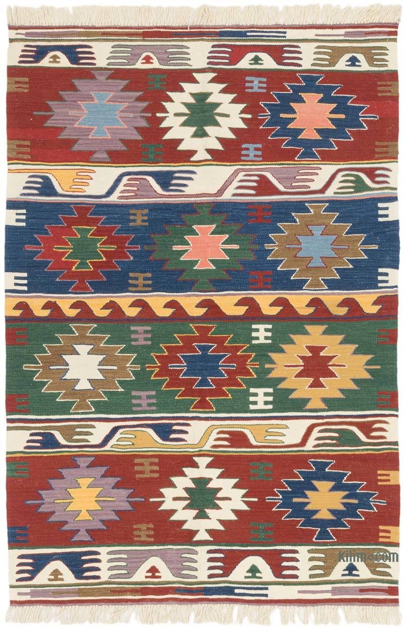 New Handwoven Turkish Kilim Rug - 4' 1" x 6' 1" (49" x 73") - K0072853