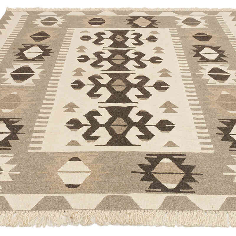 New Handwoven Turkish Kilim Rug - 5' 10" x 7' 3" (70" x 87") - K0072864