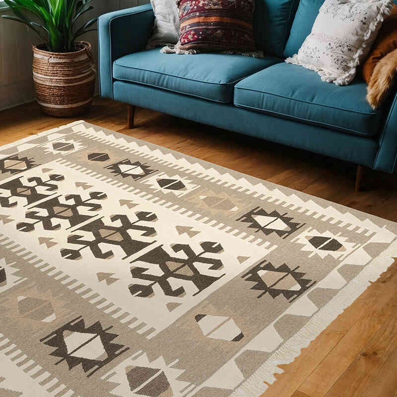 New Handwoven Turkish Kilim Rug - 5' 10" x 7' 3" (70" x 87") - K0072864