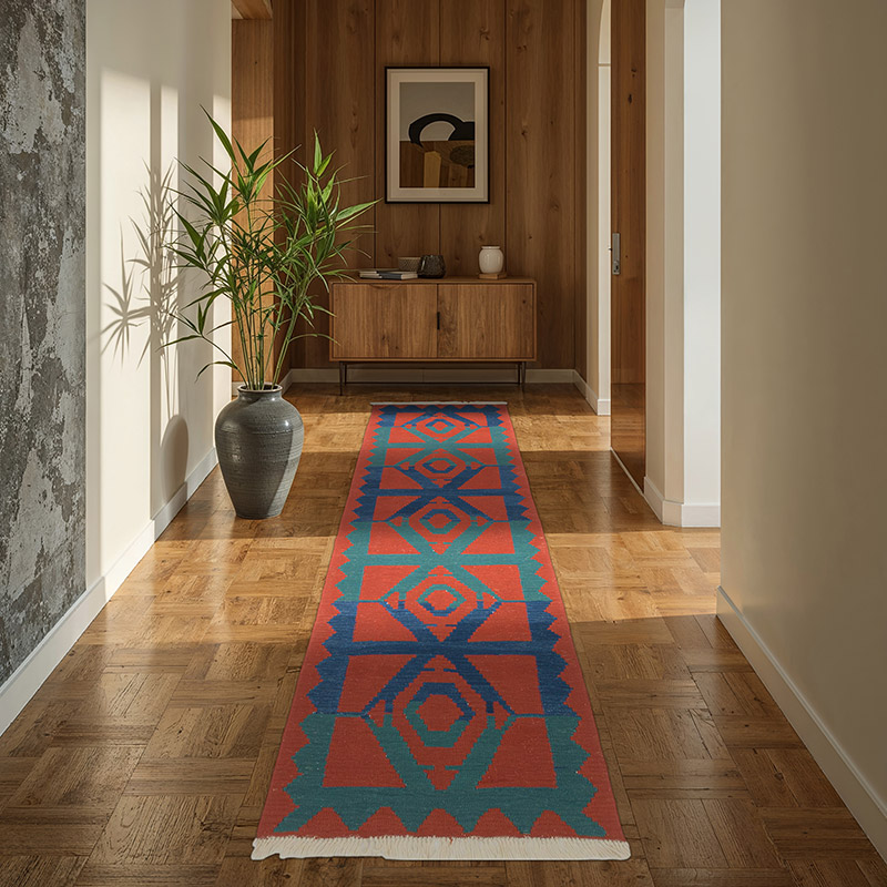 Yeni Kök Boya El Dokuma Yolluk Kilim - 96 cm x 293 cm - K0072877