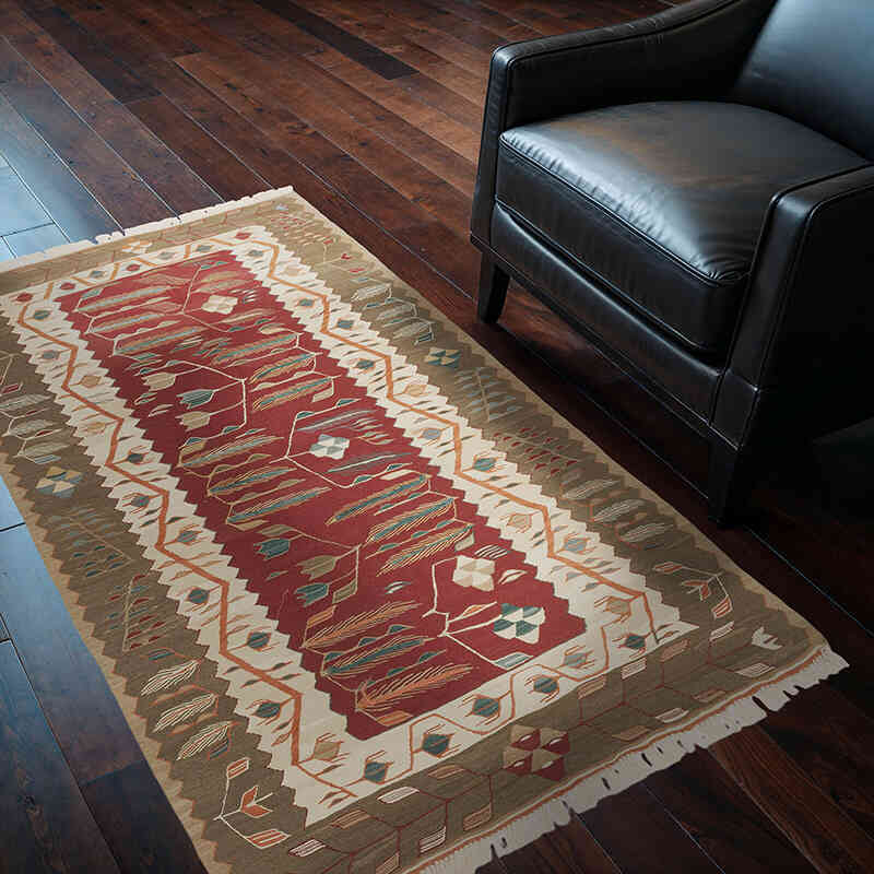 New Handwoven Turkish Kilim Rug - 3' 10" x 5' 8" (46" x 68") - K0072878