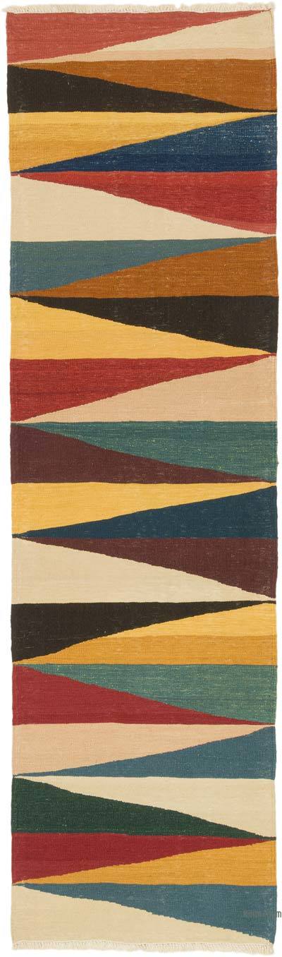 New Handwoven Turkish Kilim Runner - 3' 2" x 10' 8" (38" x 128")