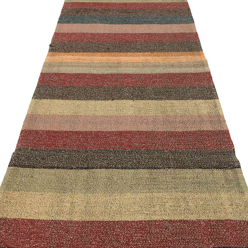 New Handwoven Turkish Kilim Runner - 3' 6" x 12' 4" (42" x 148") - K0072882
