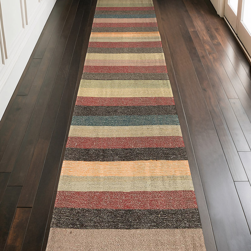New Handwoven Turkish Kilim Runner - 3' 6" x 12' 4" (42" x 148") - K0072882