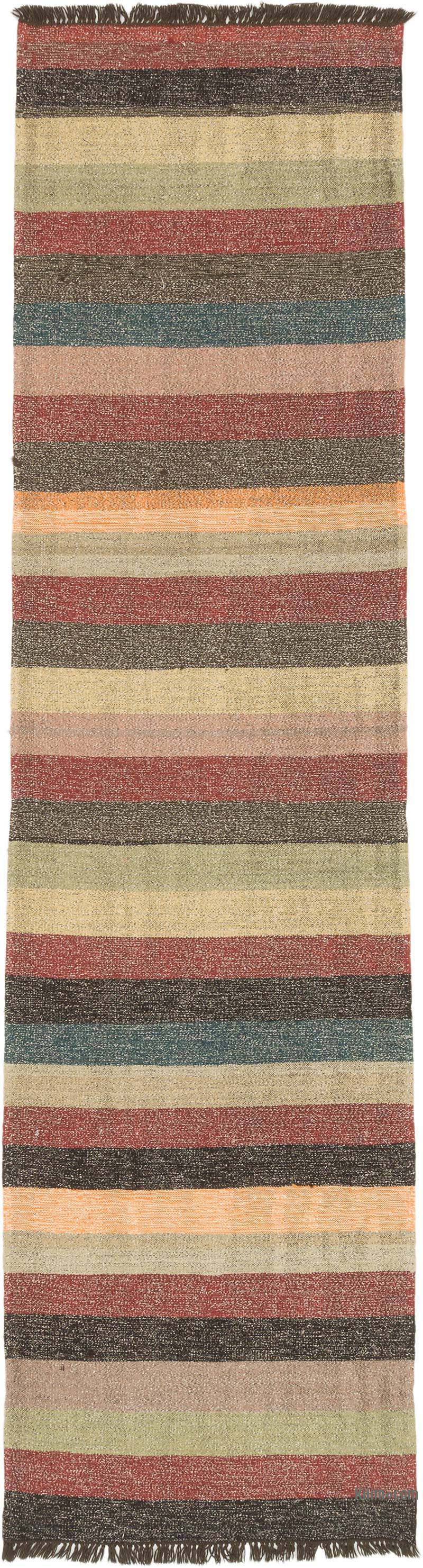 New Handwoven Turkish Kilim Runner - 3' 6" x 12' 4" (42" x 148") - K0072882