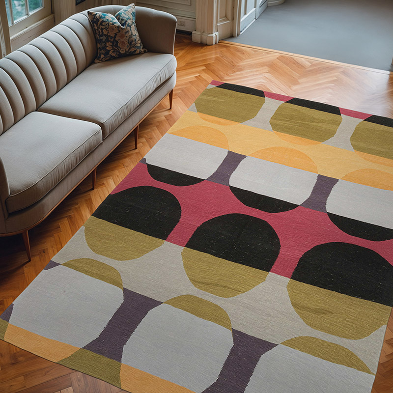 New Handwoven Turkish Kilim Rug - 6' 7" x 9'  (79" x 108") - K0072883