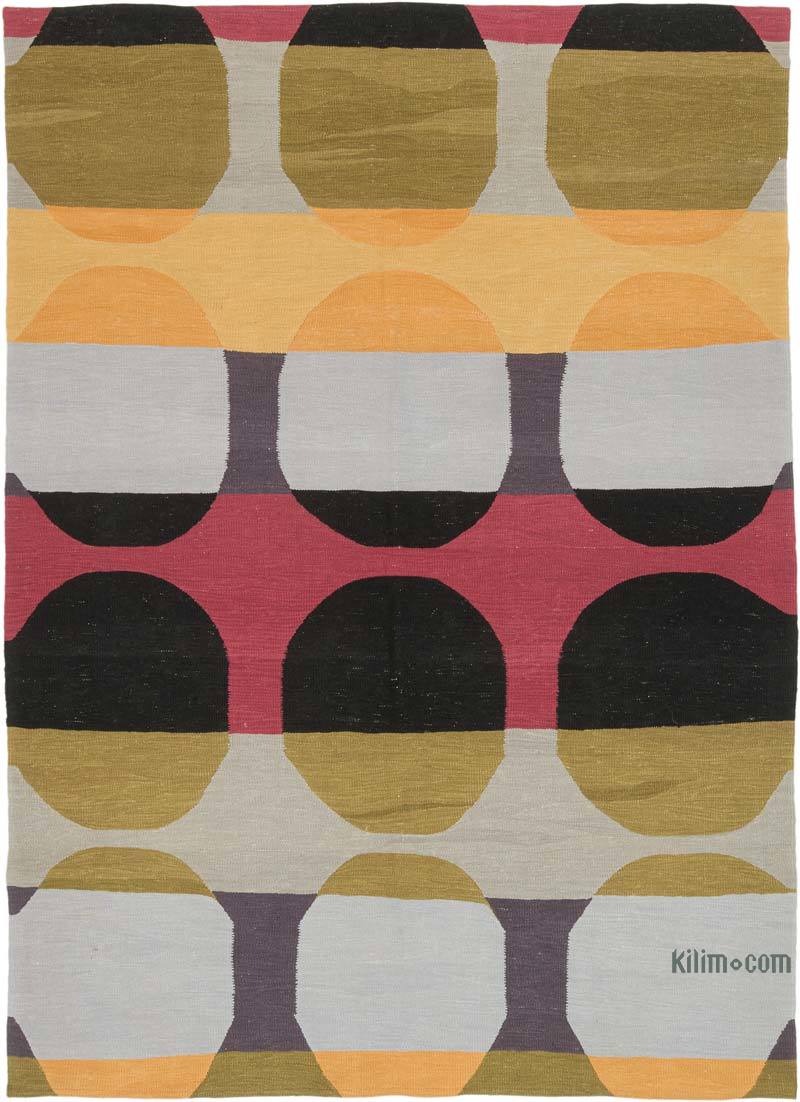 New Handwoven Turkish Kilim Rug - 6' 7" x 9'  (79" x 108") - K0072883