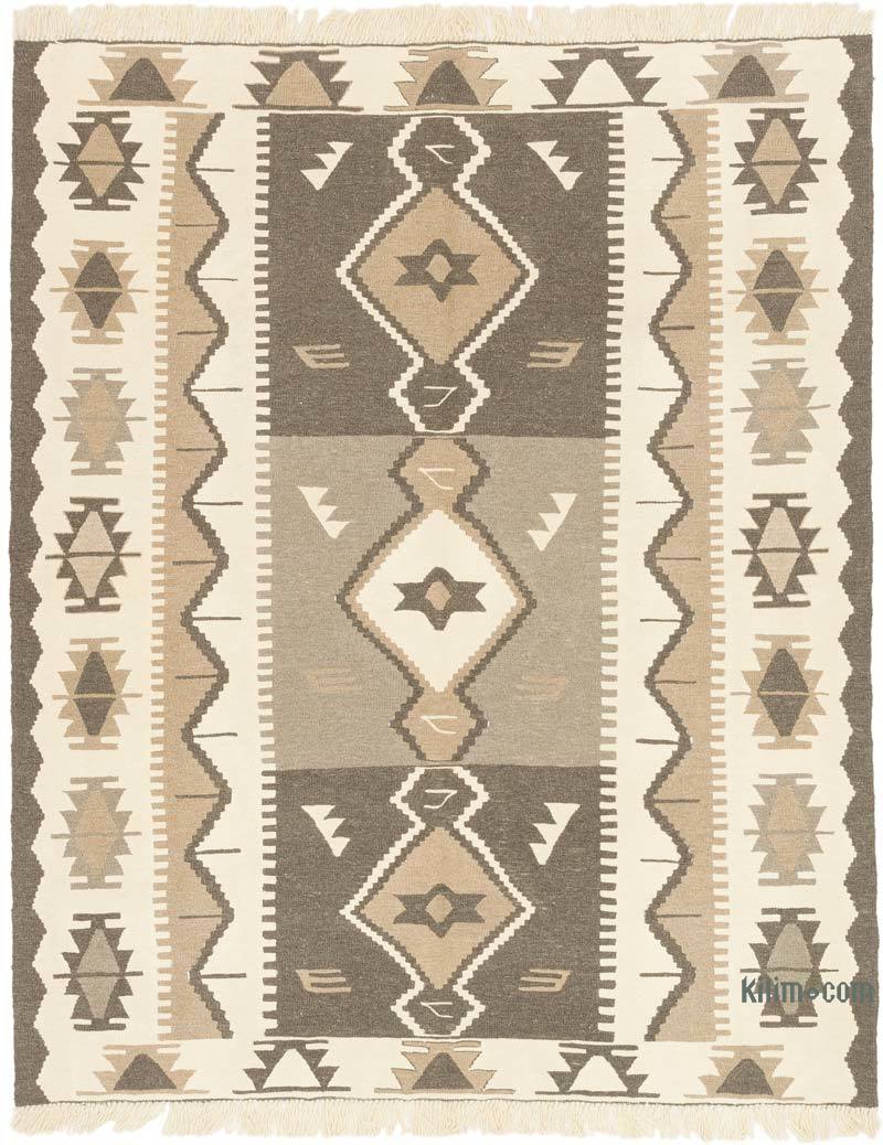 New Handwoven Turkish Kilim Rug - 6'  x 7' 5" (72" x 89") - K0072886