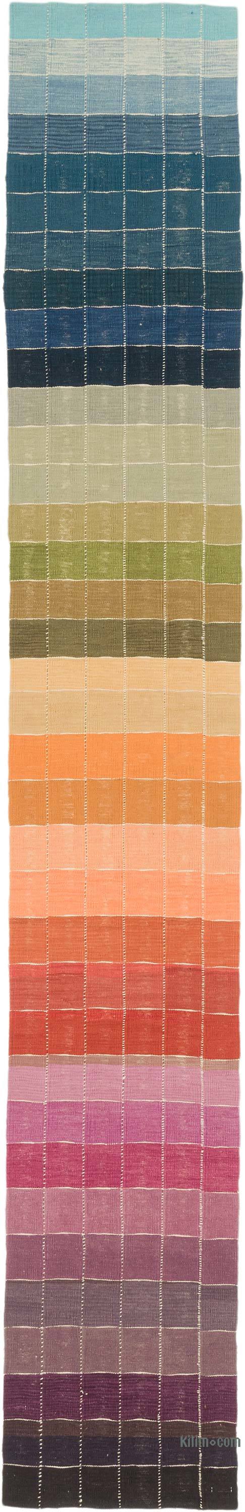 New Handwoven Turkish Kilim Runner - 2' 2" x 12' 10" (26" x 154") - K0072888