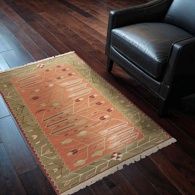 New Handwoven Turkish Kilim Rug - 3' 4" x 4' 9" (40" x 57") - K0072892