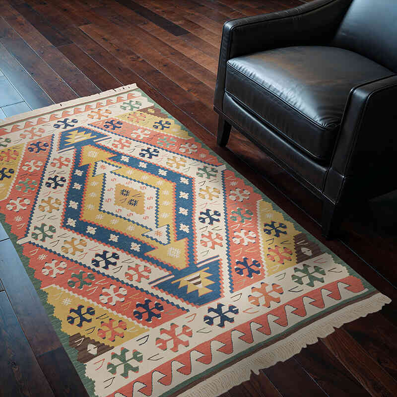 Yeni Kök Boya El Dokuma Kilim - 117 cm x 167 cm - K0072909
