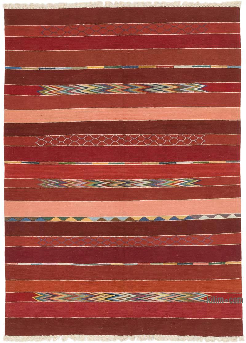 New Handwoven Turkish Kilim Rug - 6' 1" x 8' 5" (73" x 101") - K0072914