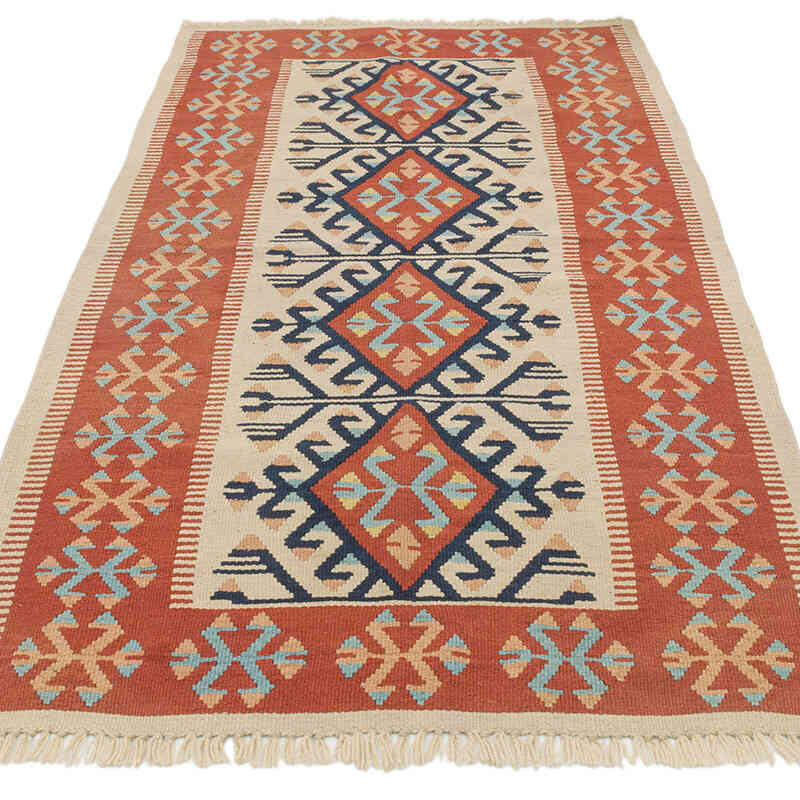 New Handwoven Turkish Kilim Rug - 3' 2" x 6' 1" (38" x 73") - K0072932