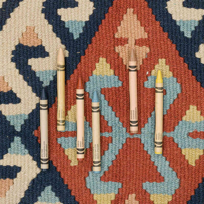 New Handwoven Turkish Kilim Rug - 3' 2" x 6' 1" (38" x 73") - K0072932