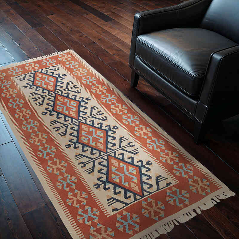 New Handwoven Turkish Kilim Rug - 3' 2" x 6' 1" (38" x 73") - K0072932