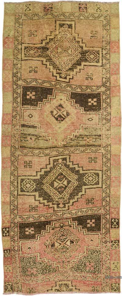 Vintage Turkish Hand-Knotted Runner - 3' 6" x 8' 4" (42" x 100")