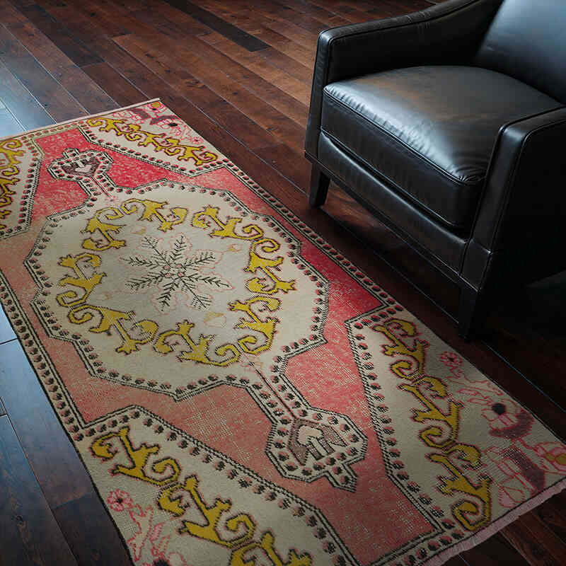 Alfombra Vintage Turca Anudada a Mano - 110 cm x 198 cm - K0072972