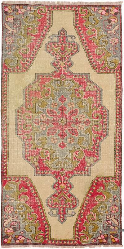 Vintage Turkish Hand-Knotted Rug - 3' 8" x 7' 1" (44" x 85")