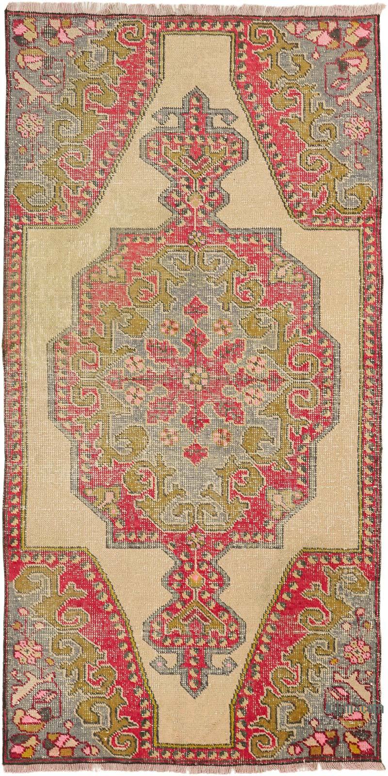 Alfombra Vintage Turca Anudada a Mano - 111 cm x 217 cm - K0072974