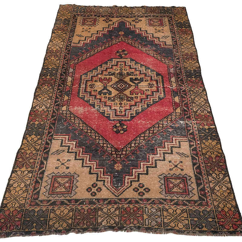 Alfombra Vintage Turca Anudada a Mano - 96 cm x 182 cm - K0072977