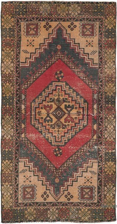 Vintage Turkish Hand-Knotted Rug - 3' 2" x 6'  (38" x 72")