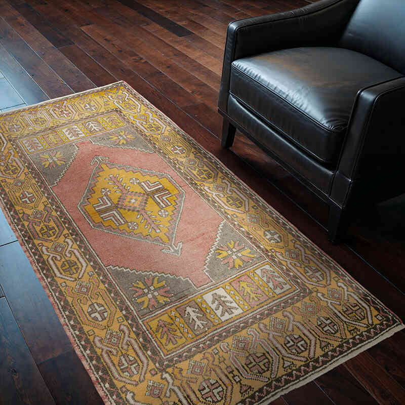 Alfombra Vintage Turca Anudada a Mano - 98 cm x 178 cm - K0072980