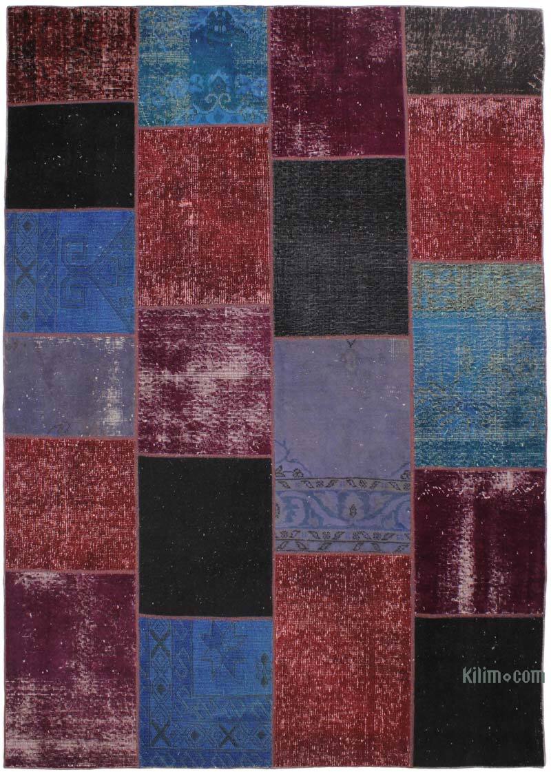 Patchwork Hand-Knotted Turkish Rug - 5' 8" x 8'  (68" x 96") - K0072996