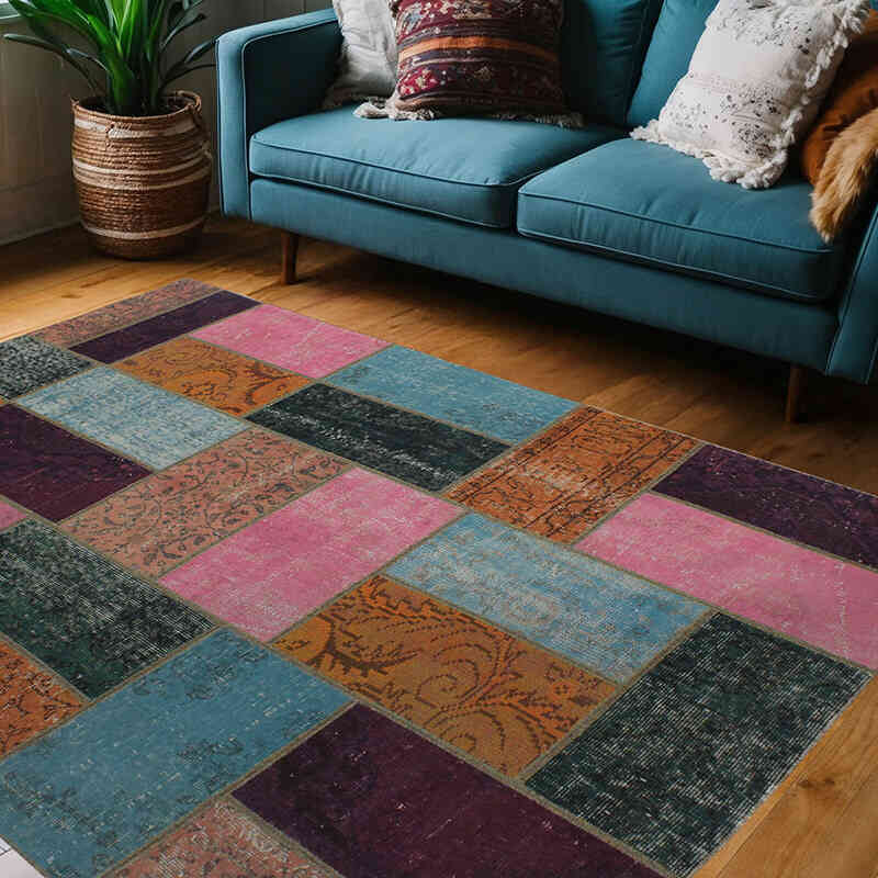 Alfombra Turca de Retazos - 148 cm x 207 cm - K0072997