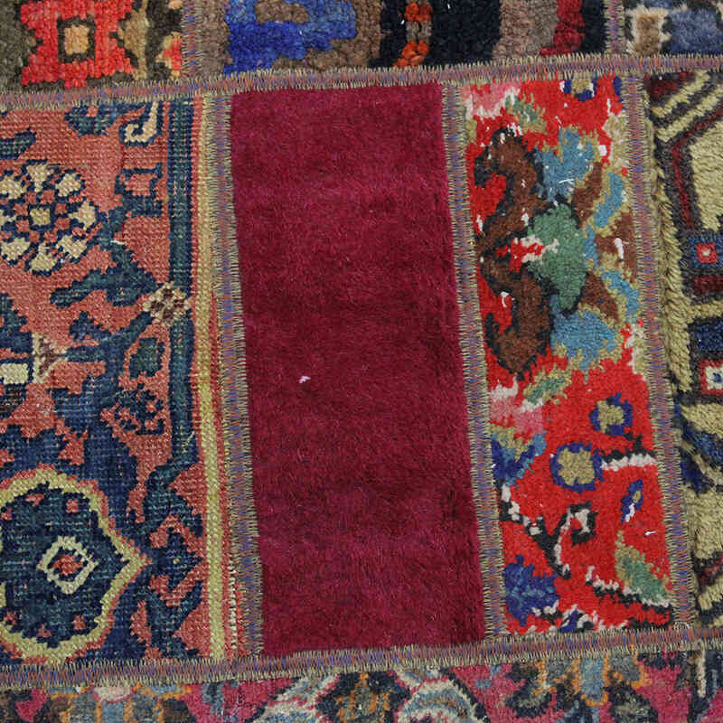Patchwork Hand-Knotted Turkish Rug - 4' 11" x 6' 5" (59" x 77") - K0073006