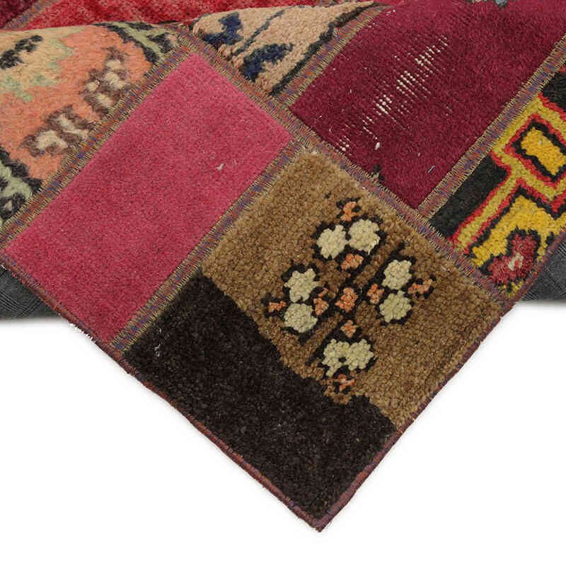 Patchwork Hand-Knotted Turkish Rug - 4' 11" x 6' 5" (59" x 77") - K0073006