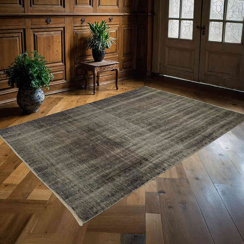 Over-dyed Vintage Hand-Knotted Turkish Rug - 5' 2" x 7' 5" (62" x 89") - K0073011