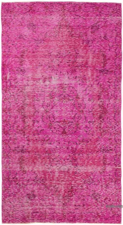 Boyalı El Dokuma Vintage Halı - 148 cm x 277 cm