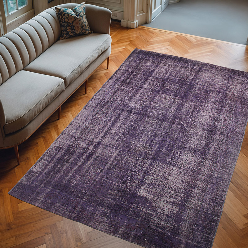 Over-dyed Vintage Hand-Knotted Turkish Rug - 6' 8" x 10' 6" (80" x 126") - K0073018