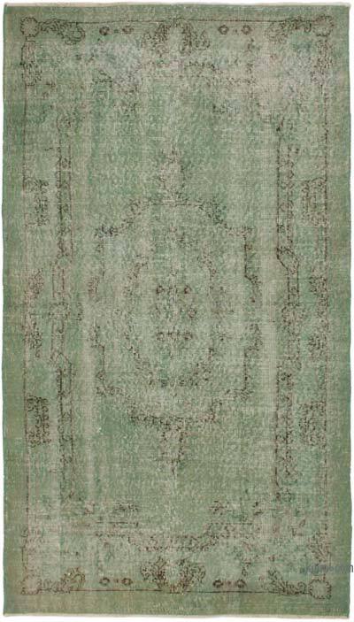Boyalı El Dokuma Vintage Halı - 116 cm x 204 cm