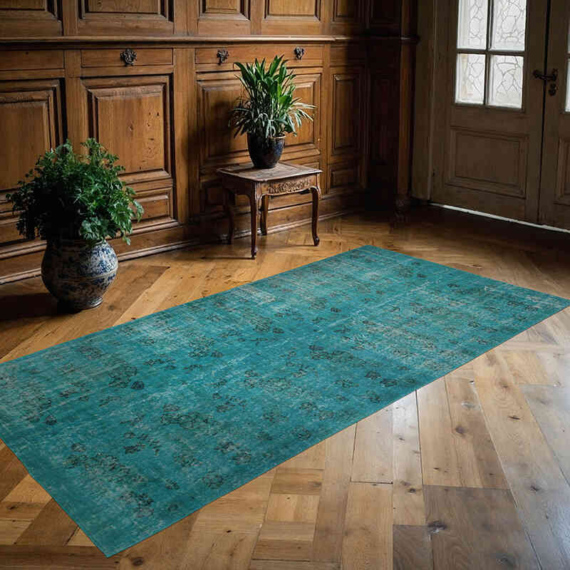Alfombra Turca Vintage Sobre-teñida - 120 cm x 244 cm - K0073025