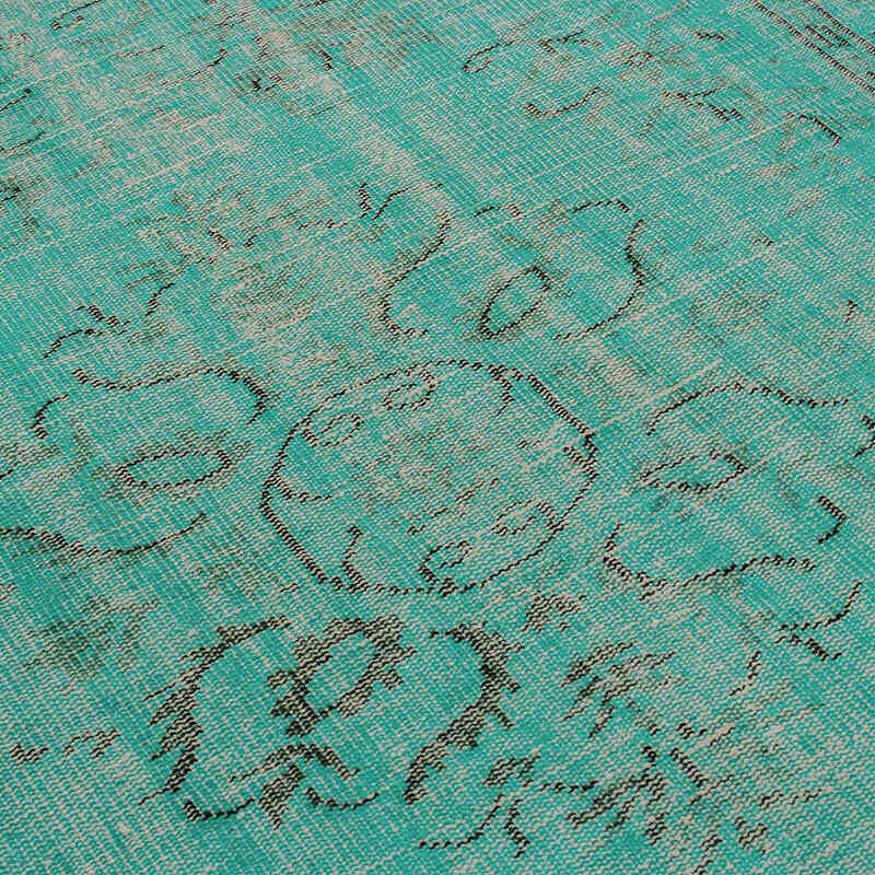 Over-dyed Vintage Hand-Knotted Turkish Rug - 5' 6" x 9' 7" (66" x 115") - K0073027