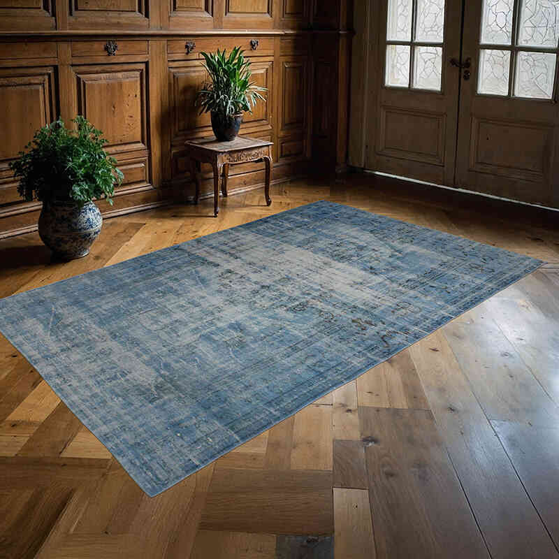 Over-dyed Vintage Hand-Knotted Turkish Rug - 5' 4" x 8' 6" (64" x 102") - K0073028