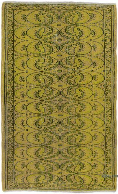 Boyalı El Dokuma Vintage Halı - 145 cm x 235 cm