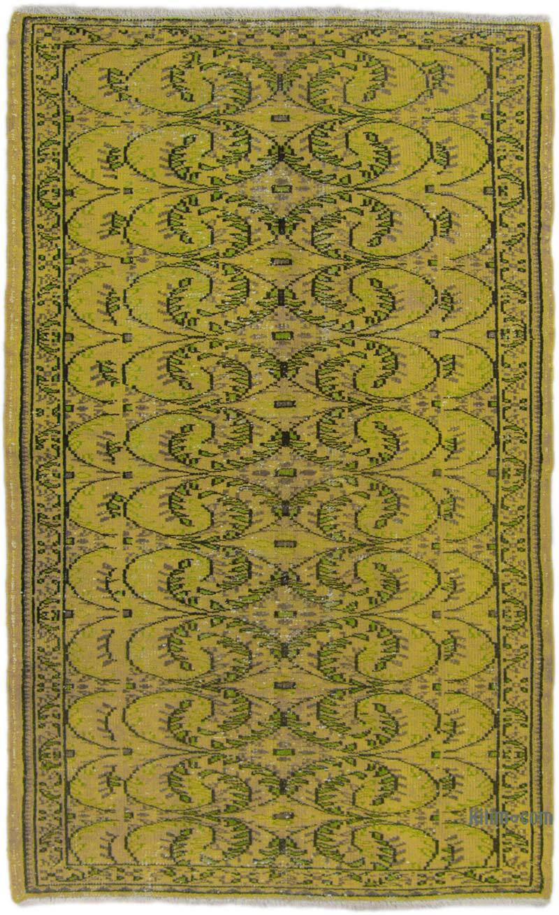 Over-dyed Vintage Hand-Knotted Turkish Rug - 4' 9" x 7' 9" (57" x 93") - K0073031