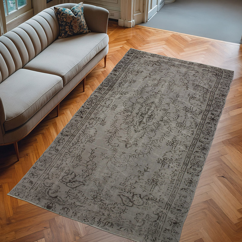 Boyalı El Dokuma Vintage Halı - 163 cm x 300 cm - K0073034