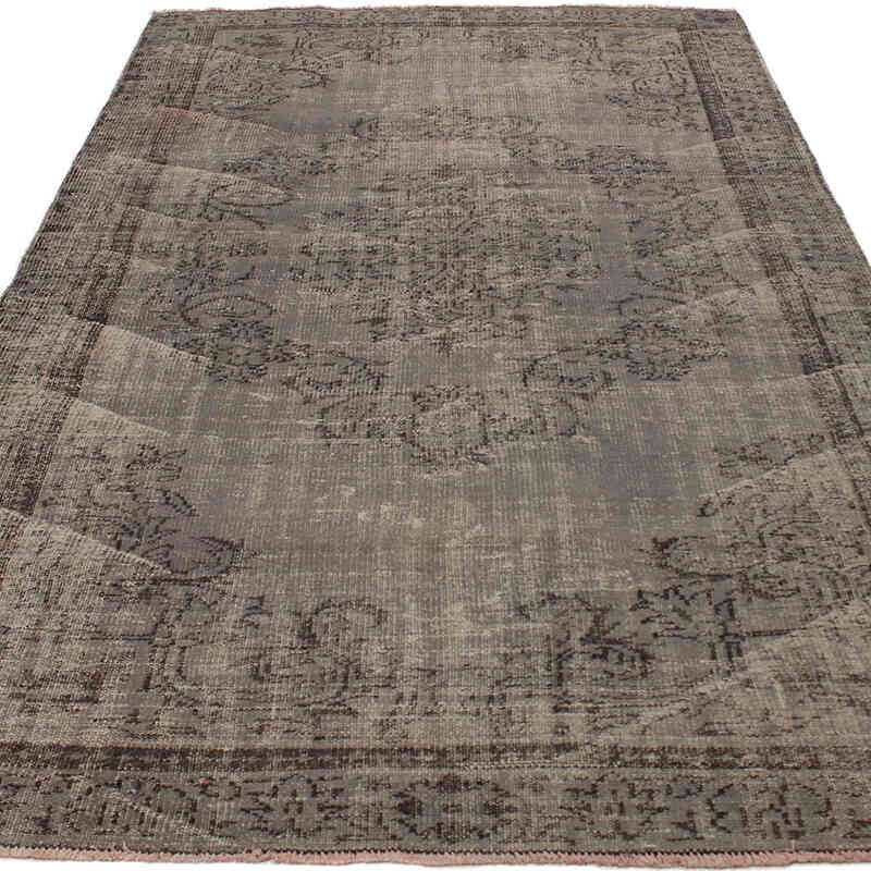 Over-dyed Vintage Hand-Knotted Turkish Rug - 5' 9" x 9' 3" (69" x 111") - K0073036