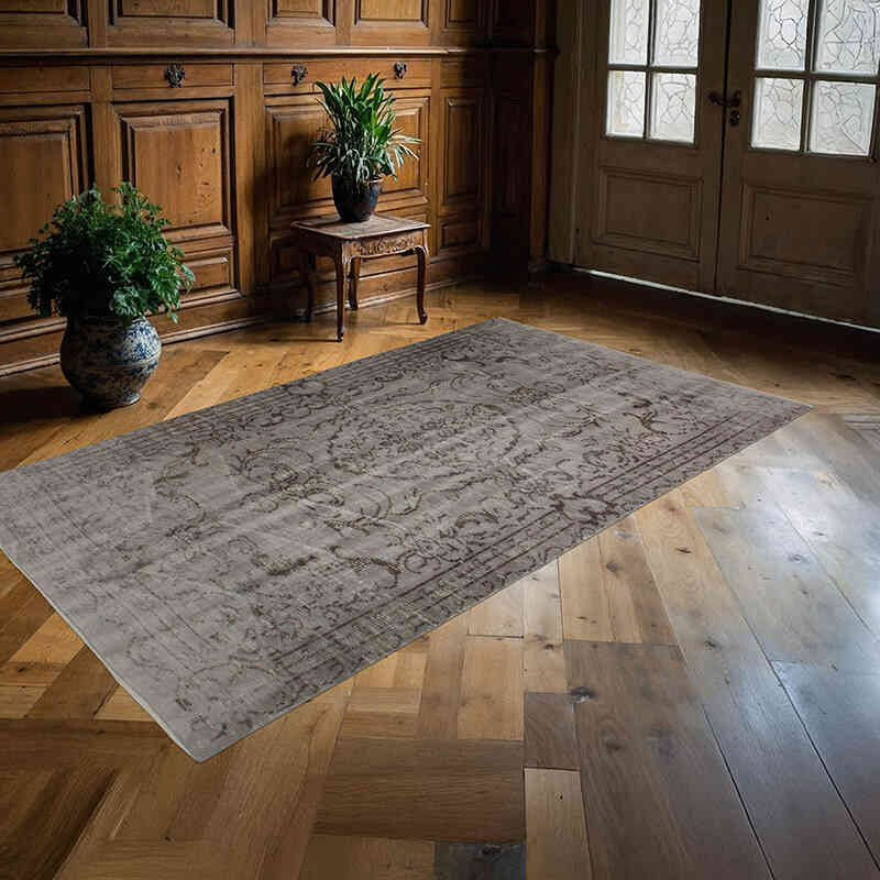 Over-dyed Vintage Hand-Knotted Turkish Rug - 4' 6" x 7' 10" (54" x 94") - K0073038