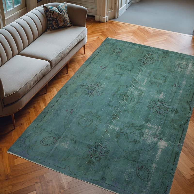 Boyalı El Dokuma Vintage Halı - 188 cm x 283 cm - K0073049