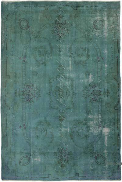 Over-dyed Vintage Hand-Knotted Turkish Rug - 6' 2" x 9' 3" (74" x 111")