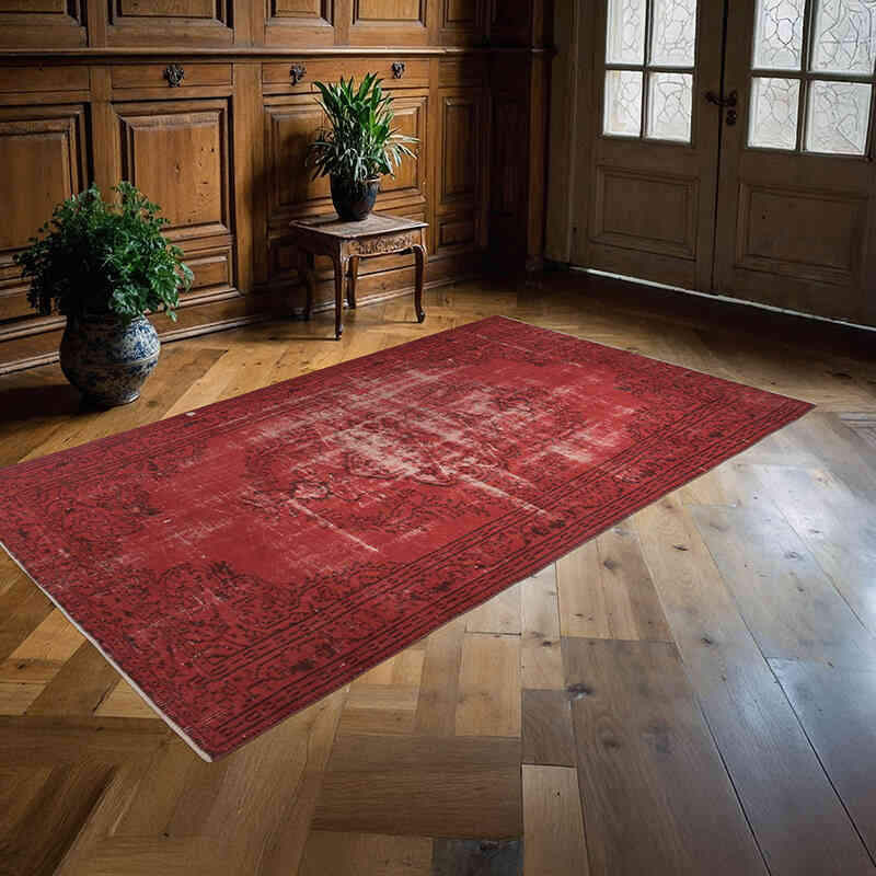 Boyalı El Dokuma Vintage Halı - 152 cm x 263 cm - K0073054