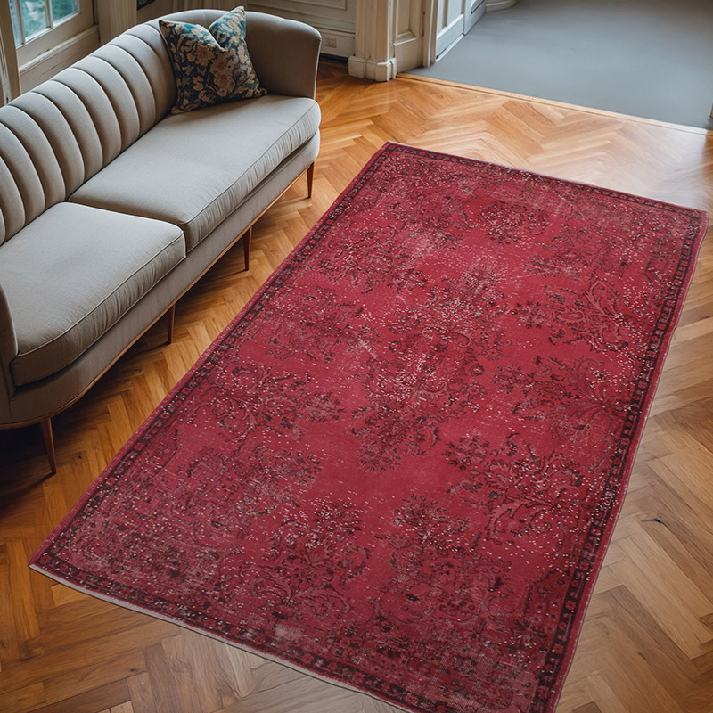 Alfombra Turca Vintage Sobre-teñida - 163 cm x 277 cm - K0073055