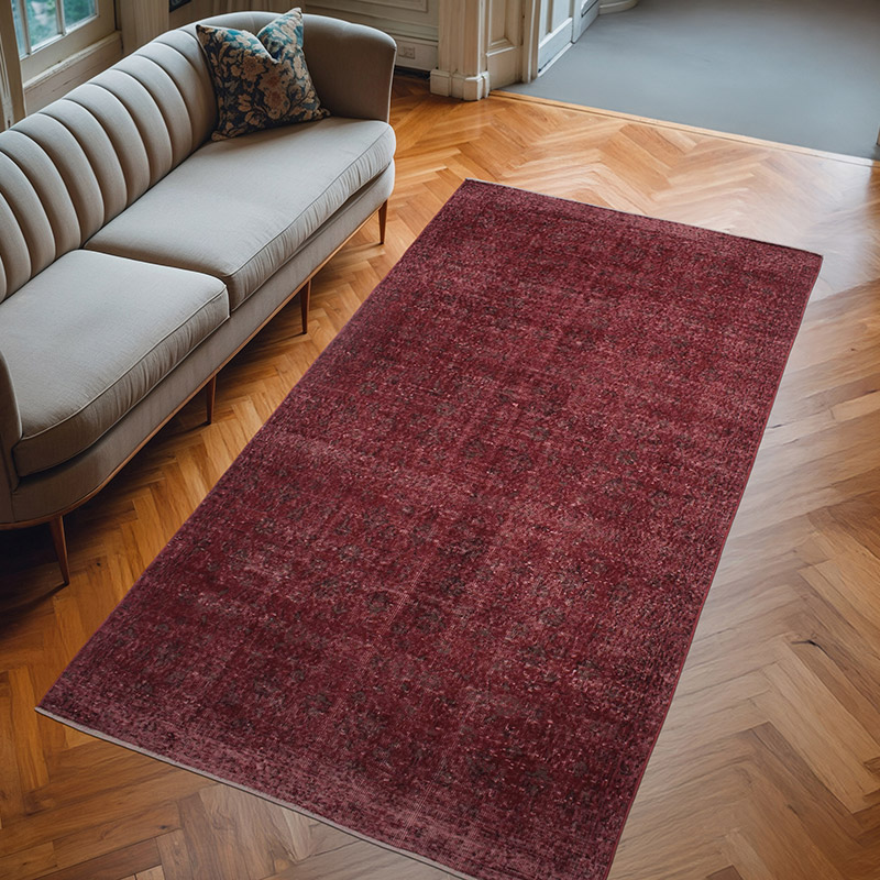 Over-dyed Vintage Hand-Knotted Turkish Rug - 4' 11" x 9' 3" (59" x 111") - K0073062