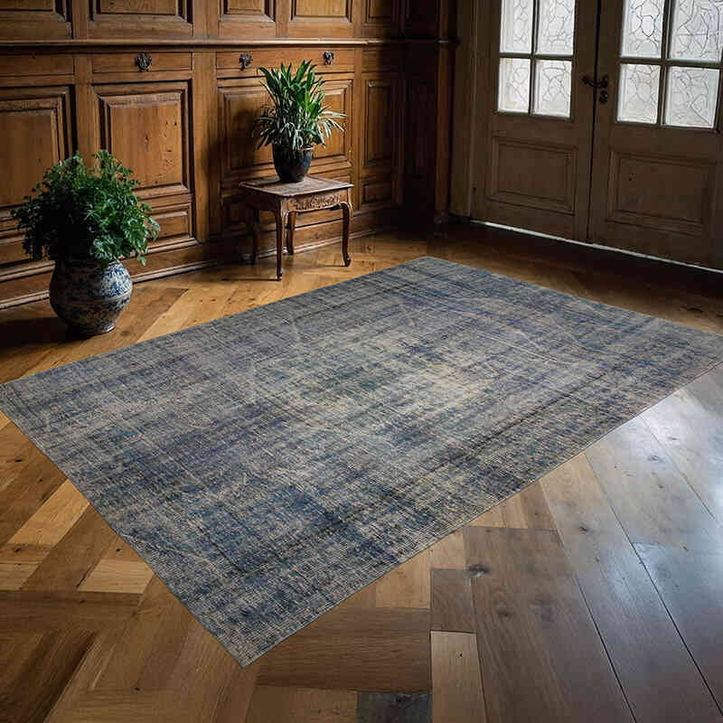 Over-dyed Vintage Hand-Knotted Turkish Rug - 5' 10" x 8' 6" (70" x 102") - K0073065
