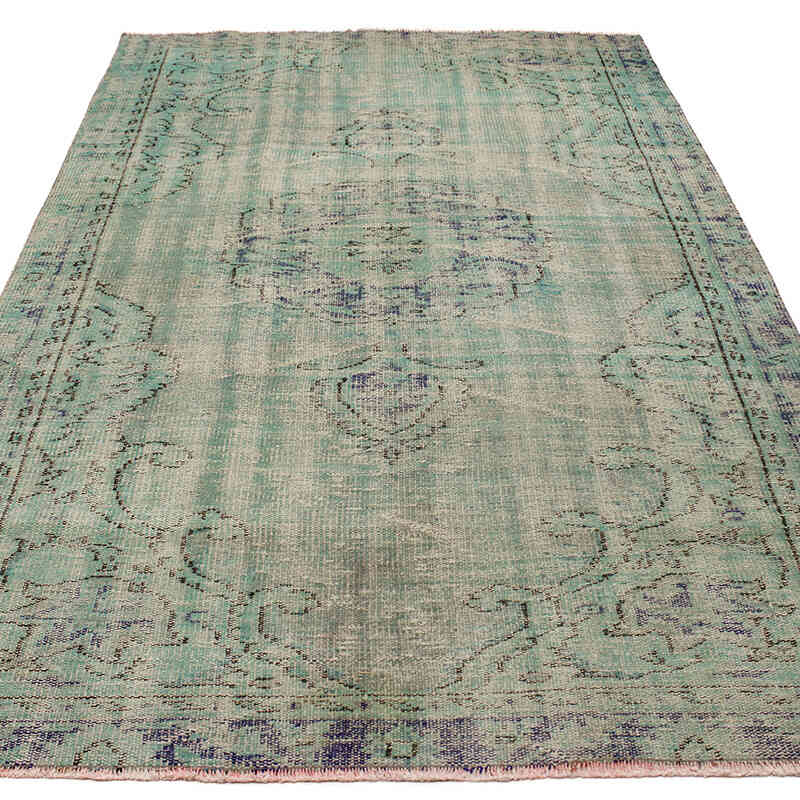 Over-dyed Vintage Hand-Knotted Turkish Rug - 5' 5" x 9' 1" (65" x 109") - K0073068